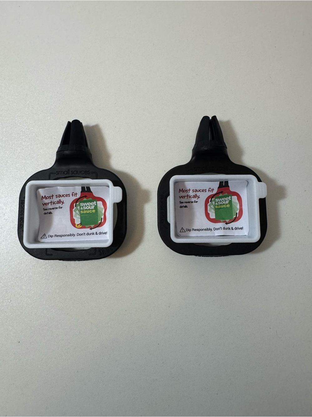 Universal Black Car Vent Sauce Holder - Fits Most Sauce Cups